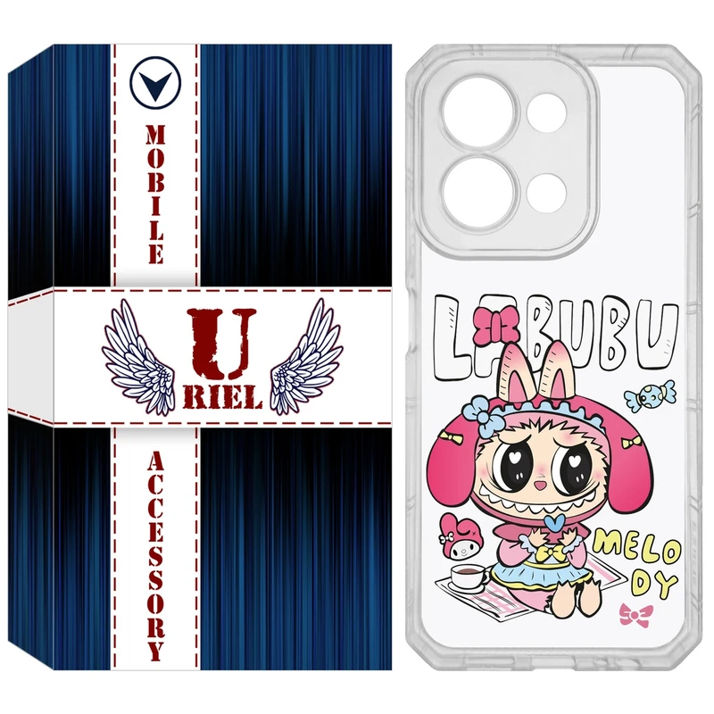کاور یوریل مدل Clear کد 140 طرح لبوبو Labubu مناسب برای گوشی موبایل شیائومی Redmi 15C 4G