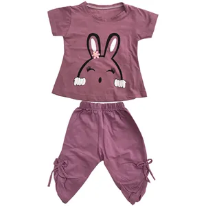 ست تیشرت آستین کوتاه و شلوارک دخترانه مدل B11309