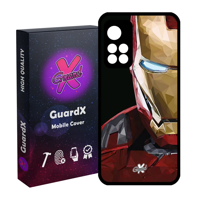 کاور گارد ایکس طرح Iron Man مدل Glass10048 مناسب برای گوشی موبایل شیائومی Redmi Note 11 Pro Plus 5G