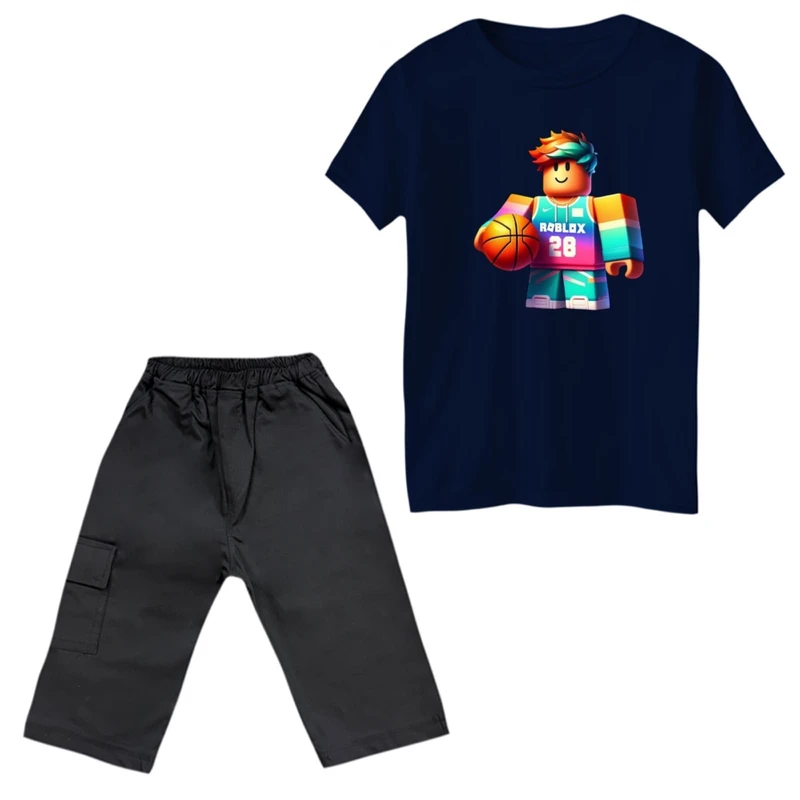 ست تی‌شرت و شلوارک پسرانه مدل روبلاکس کد 20