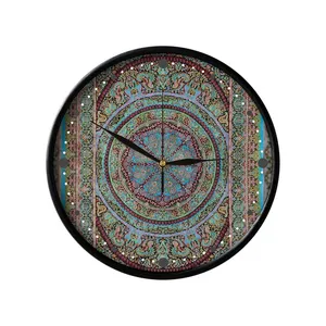 ساعت دیواری مدوپد طرح قالیچه قم ترنج دایره‌ای مدل C-Ghom116