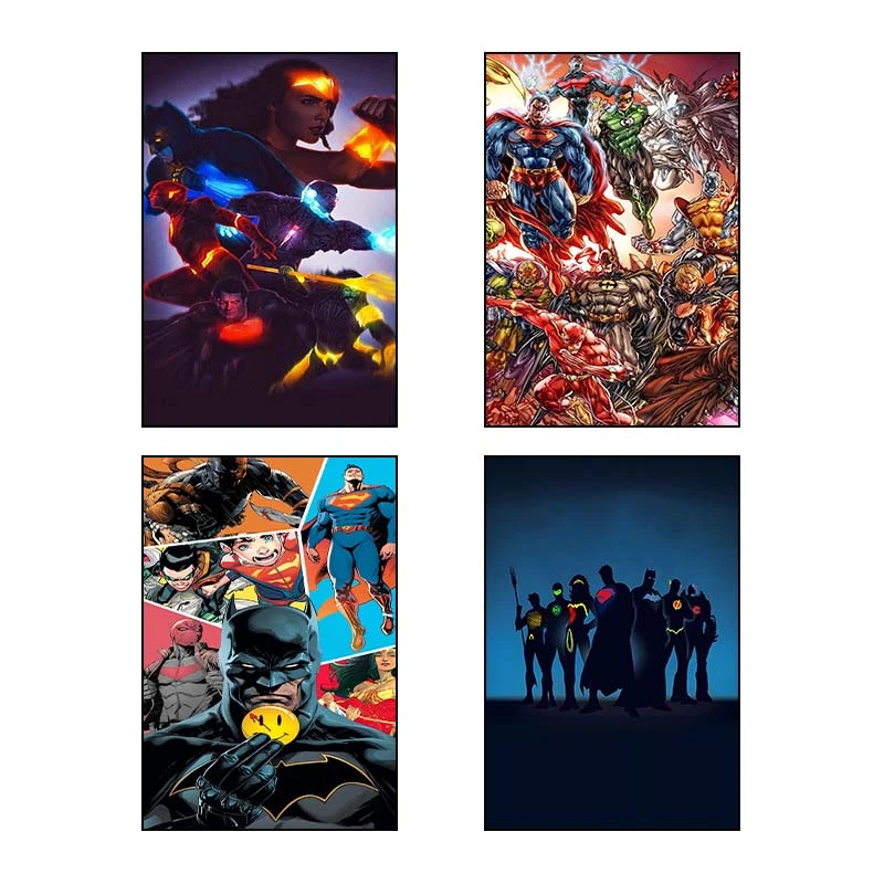 تابلو شاسي کارنيکا طرح دی‌سی DC کد 97961 مجموعه 4 عددی