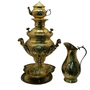 سرویس سماور زغالی 5 پارچه کد a119 ظرفیت 8 لیتر