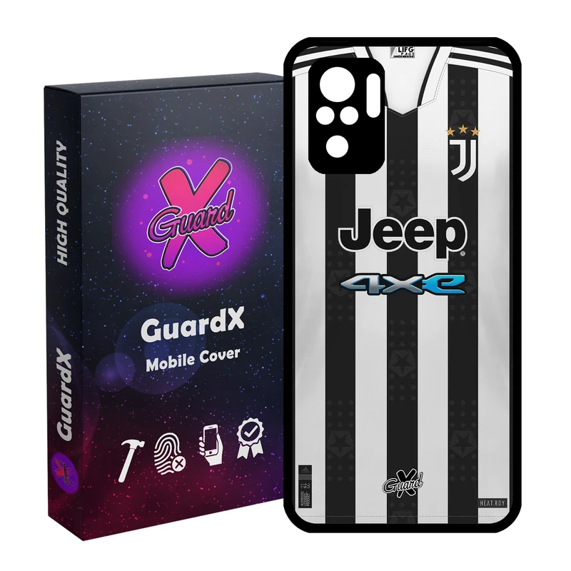 کاور گارد ایکس طرح یوونتوس مدل Glass50357 مناسب برای گوشی موبایل شیائومی Redmi Note 10 4G / Redmi Note 10S