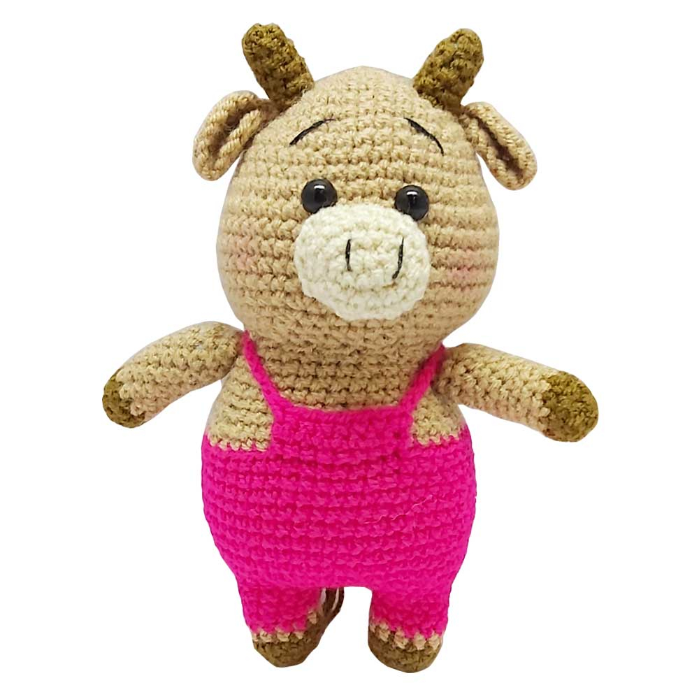  عروسک بافتنی طرح گاو کد 1