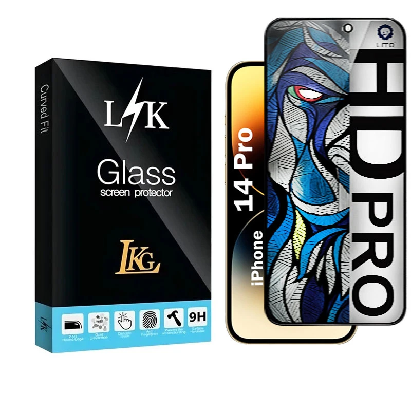 محافظ صفحه نمایش شیشه ای حریم شخصی ال کا جی مدل LIHD-LK مناسب برای گوشی موبایل اپل iPhone 14 Pro