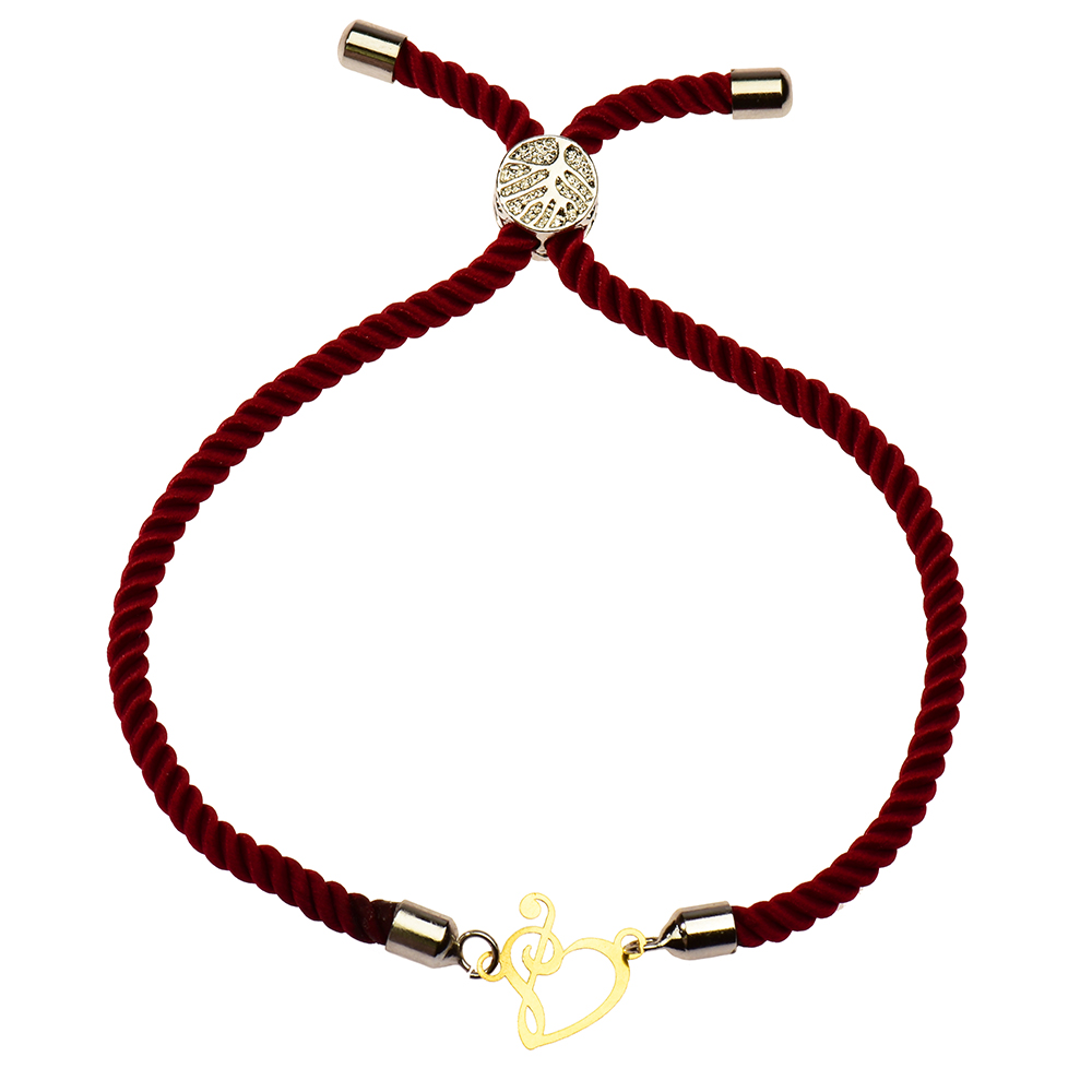 دستبند طلا 18 عیار دخترانه کرابو طرح قلب و کلید سل مدل Krd1055