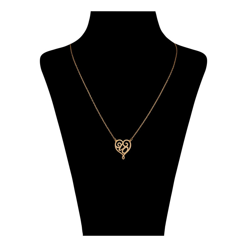 گردنبند طلا 18 عیار زنانه درگونه مدل قلب