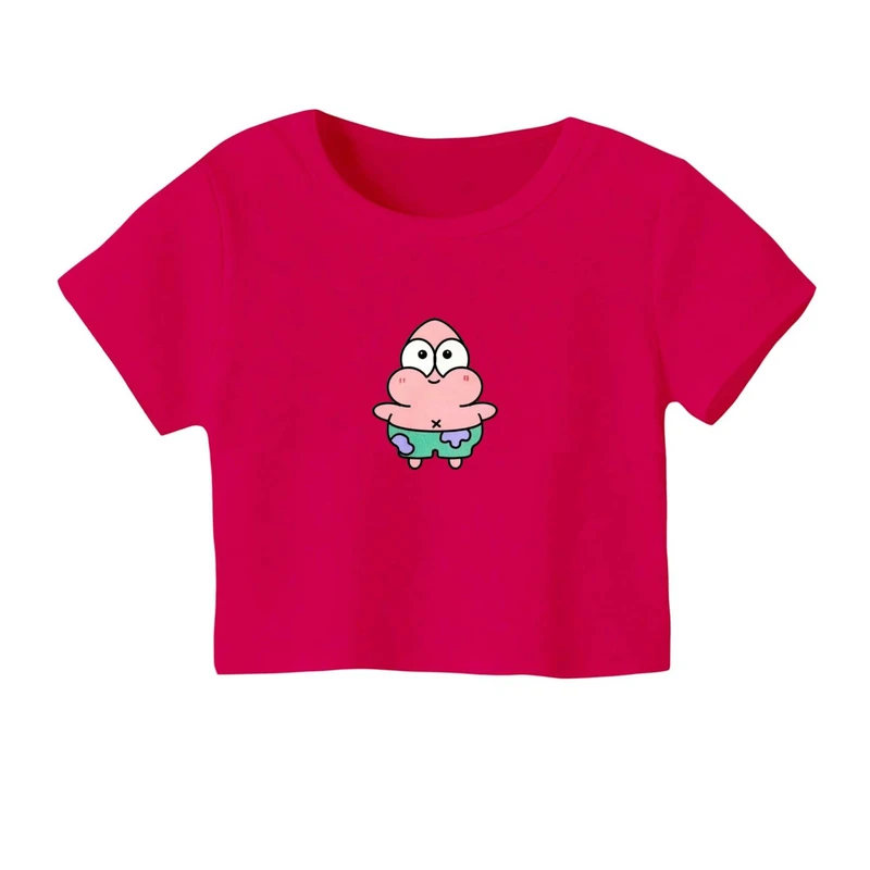 کراپ‌ تی‌شرت آستین کوتاه زنانه مدل پاتریک تپل