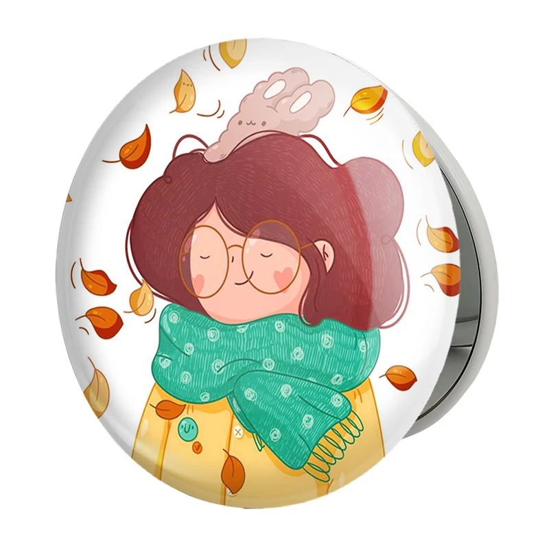 آینه جیبی خندالو طرح دخترونه مدل تاشو کد 1660 