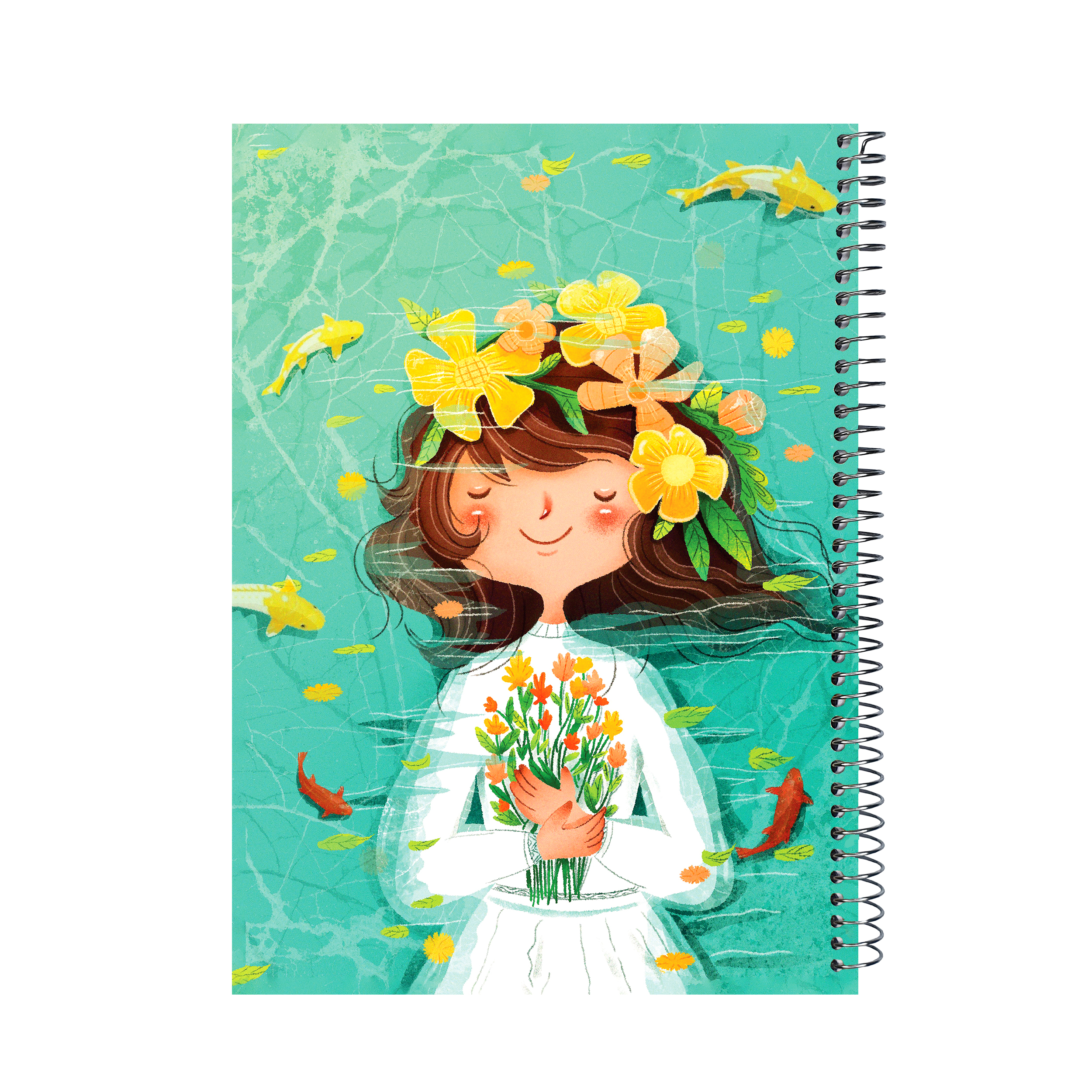 دفتر 100 برگ پدیده نقش طرح دختر بهاری