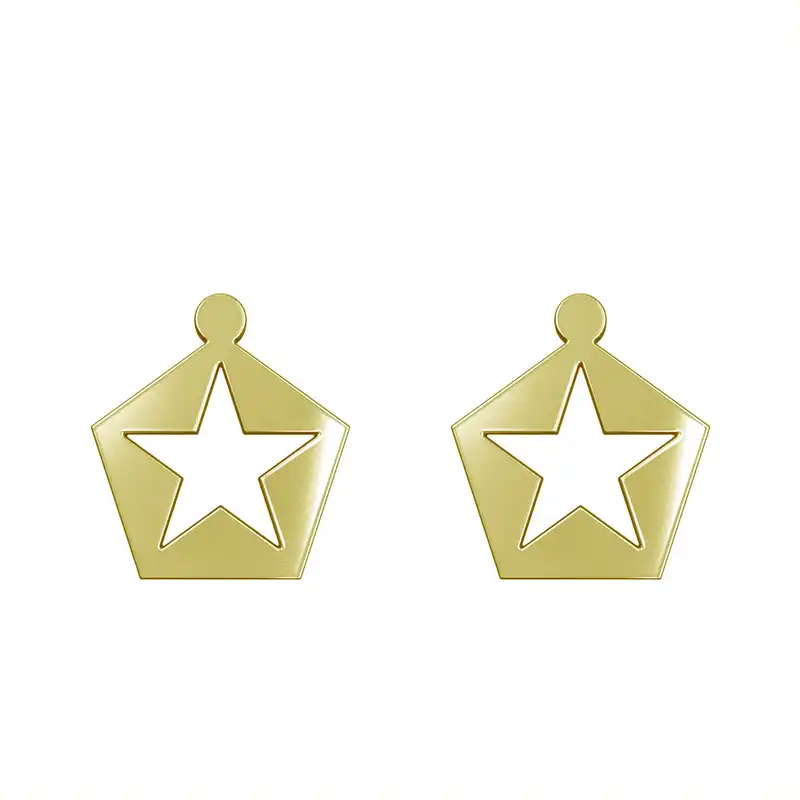 گوشواره طلا 18 عیار زنانه مدوپد مدل ستاره کد GA1-15405
