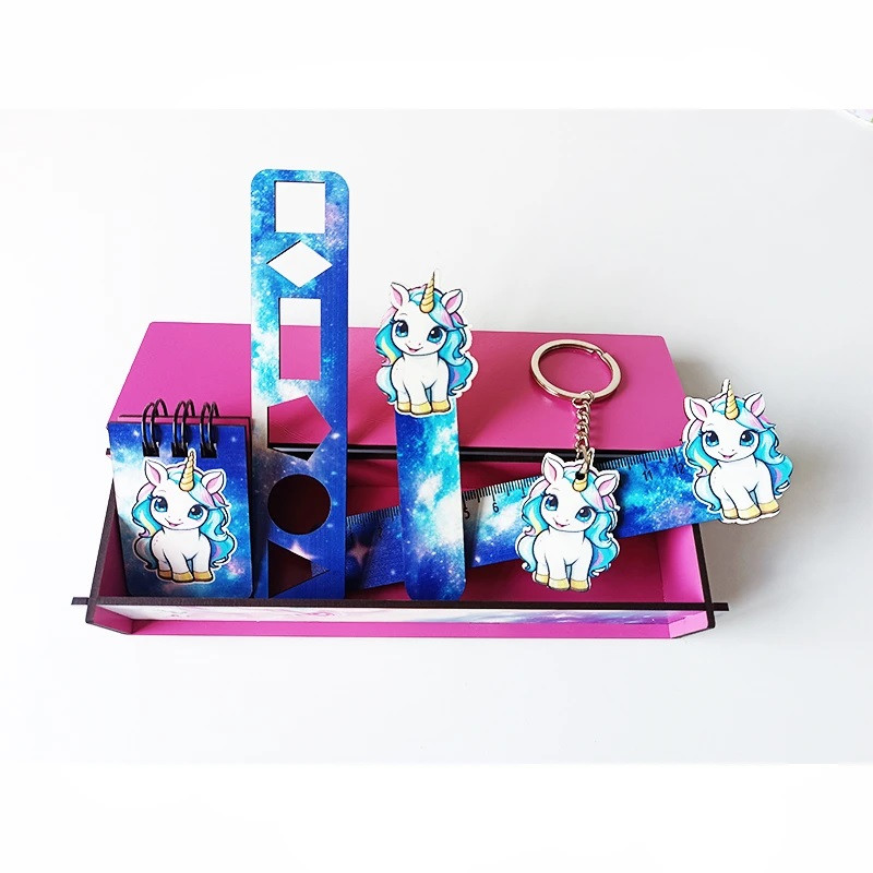 بسته لوازم تحریر مدل یونیکورن کد 82 مجموعه 6 عددی