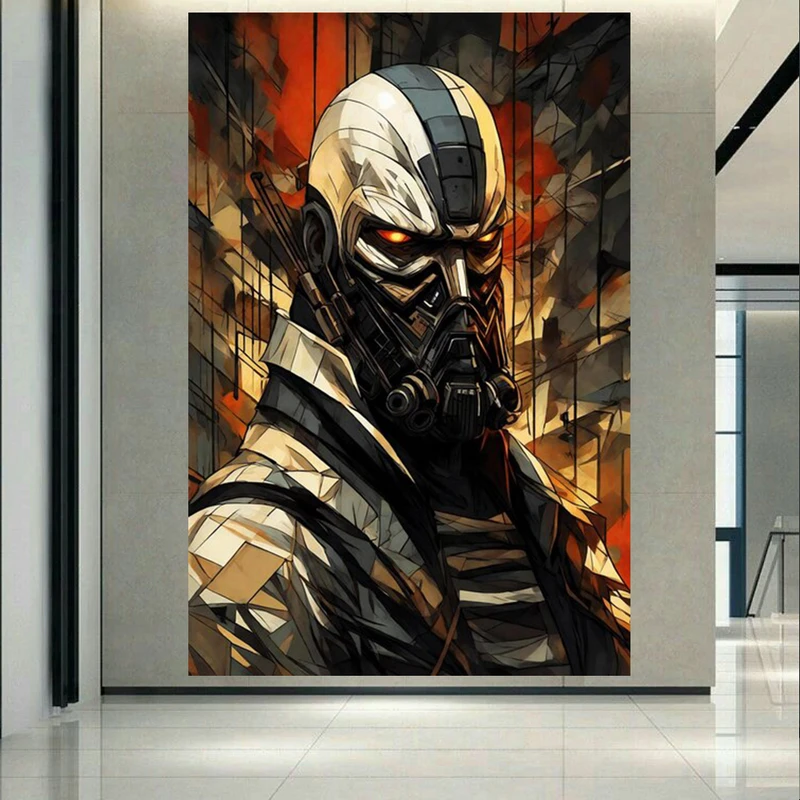 تابلو بوم طرح مخمل گیم مدل کاراکتر با ماسک گاز کد AR303841