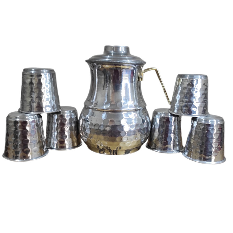 سرویس پارچ و لیوان 7 پارچه مدل چکشی