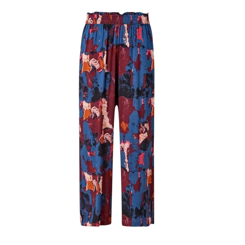 شلوار آزاد زنانه اس.اولیور مدل آبرنگی رنگ قهوه‌ای