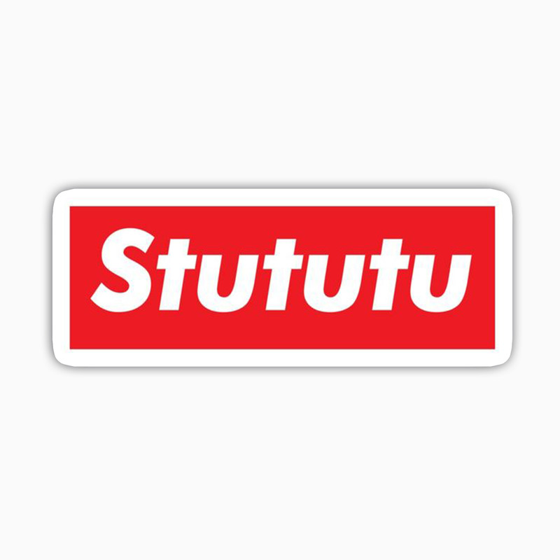 استیکر لپ تاپ و موبایل بووم طرح نوشته مدل Stututututu کد KT24