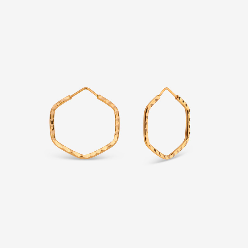 گوشواره حلقه‌ای طلا 18 عیار زنانه دوست خوب مدل ذوزنقه