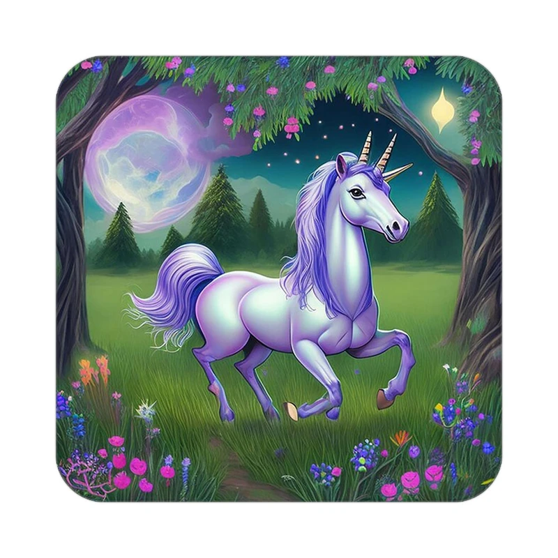 زیر لیوانی کاکتی طرح اسب تک شاخ و یونیکورن مدل mp31642