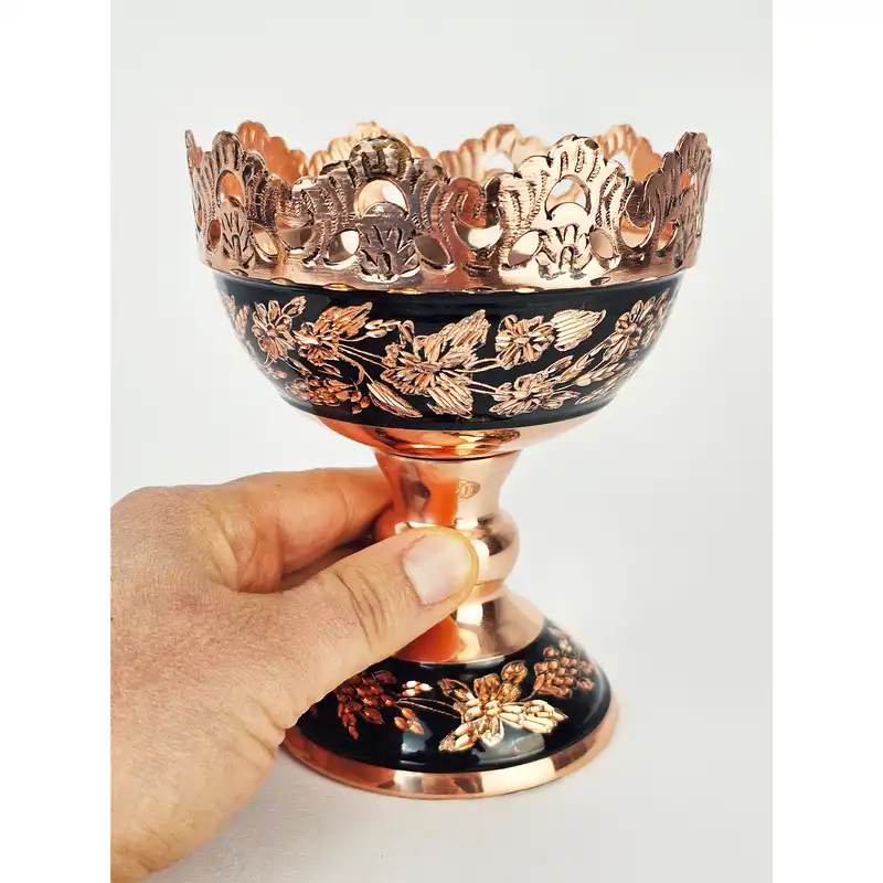 آجیل خوری مسی مدل الماس تراش کد 13