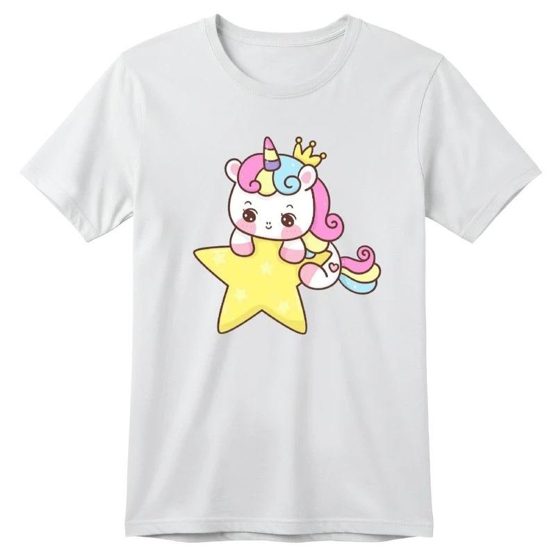 تی‌شرت آستین کوتاه بچگانه مدل یونیکورن کد v6 