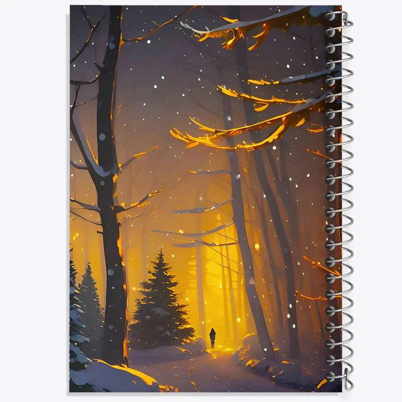 دفتر شطرنجی 50 برگ خندالو طرح شب برفی کد F5877