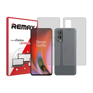 Remax clear screen protector HyGEL model suitable for One Plus Nord 2 5G mobile phone along with the back of the phone