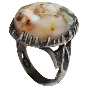 انگشتر نقره مردانه مدل عقیق حجرالعیون هزار چشم AHH215240