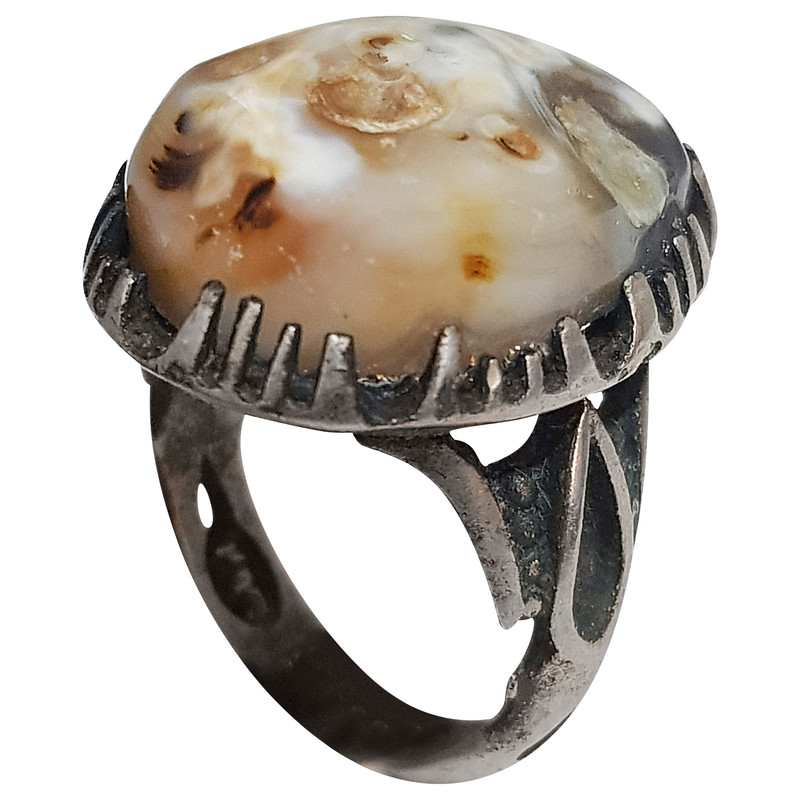 انگشتر نقره مردانه مدل عقیق حجرالعیون هزار چشم AHH215240