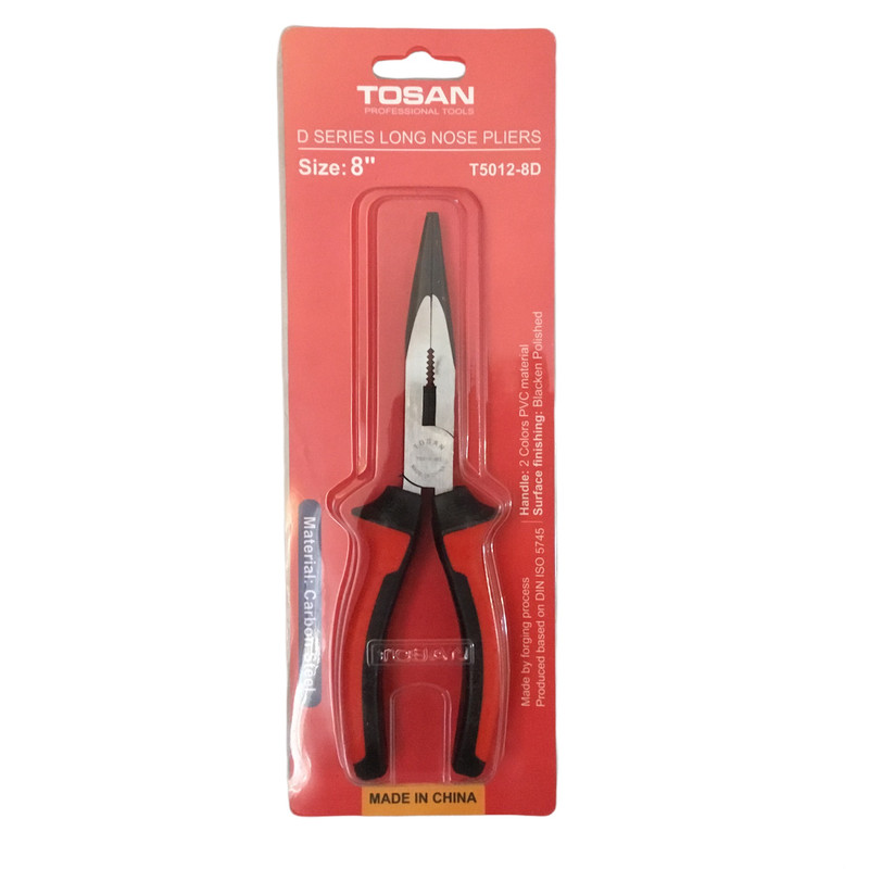 انبر دم باریک توسن مدل T5012-8D کد f65 سایز 8 اینچ انبر دم باریک توسن مدل T5012-8D کد f65 سایز 8 اینچ