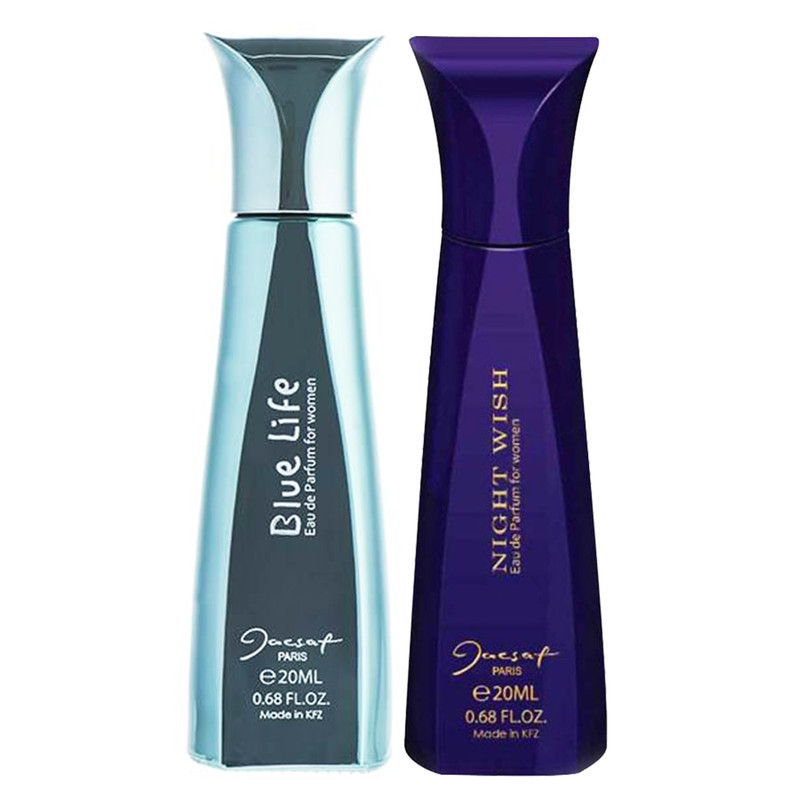 ادو پرفیوم زنانه ژک ساف مدل Blue Life حجم 20 میلی لیتر به همراه ادو پرفیوم زنانه ژک ساف مدل Night Wish حجم 20 میلی لیتر ادو پرفیوم زنانه ژک ساف مدل Blue Life حجم 20 میلی لیتر به همراه ادو پرفیوم زنانه ژک ساف مدل Night Wish حجم 20 میلی لیتر