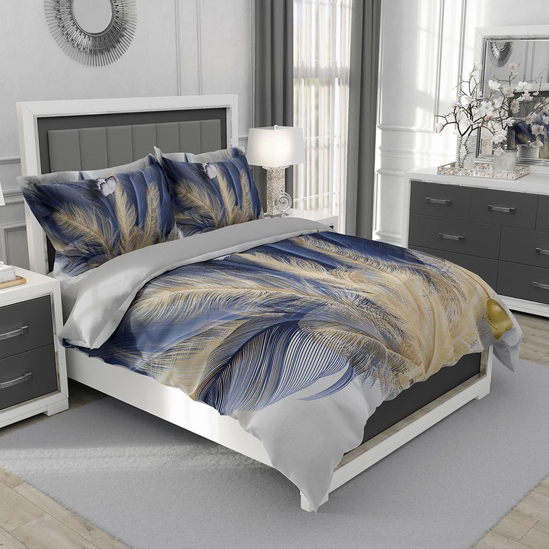 سرویس روتختی یک نفره 5 تکه نوپه هوم طرح پر مدل  T6167