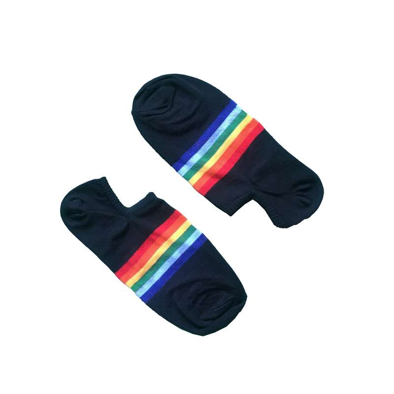 جوراب مدل مچی رنگین کمان رنگ مشکی
