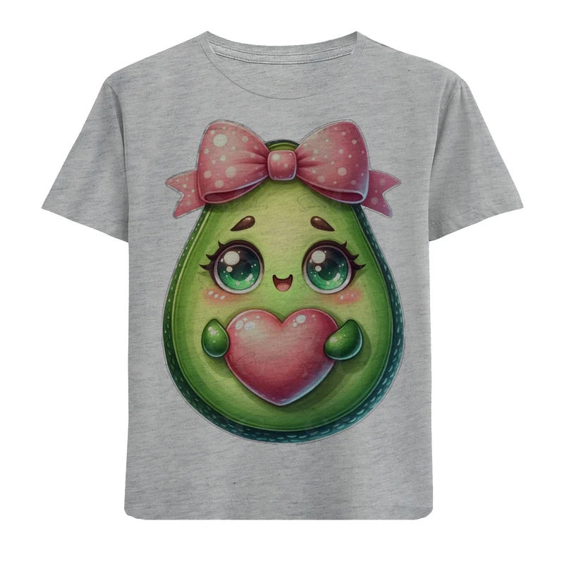 تی شرت آستین کوتاه دخترانه مدل قلب F825