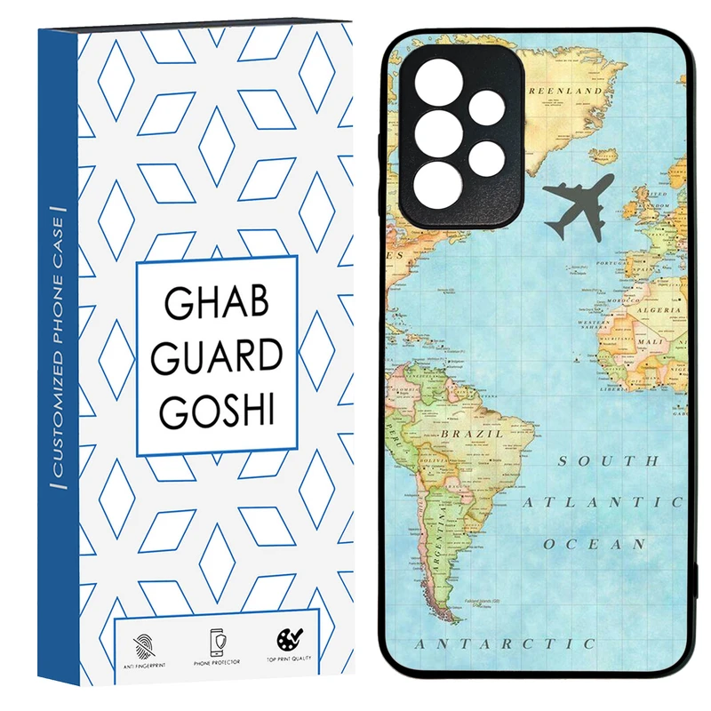 کاور قاب گارد گوشی طرح نقشه جهان کد TPU-057 مناسب برای گوشی موبایل سامسونگ Galaxy A73
