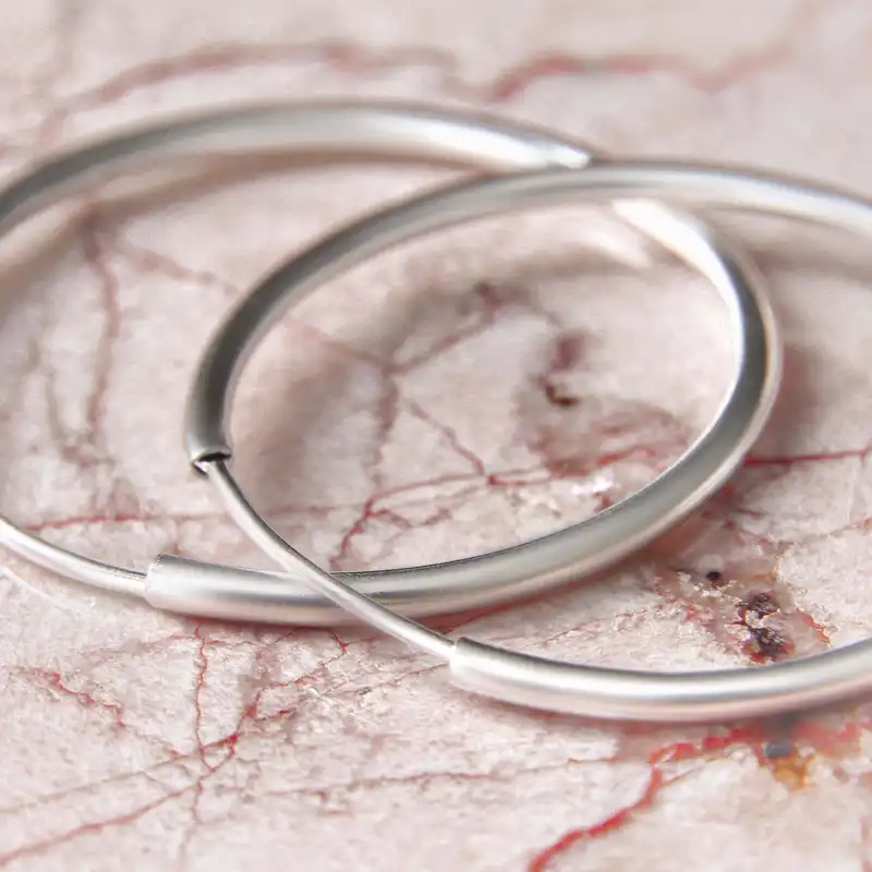 گوشواره نقره زنانه بازرگانی میلادی مدل حلقه ای کد GZN_219