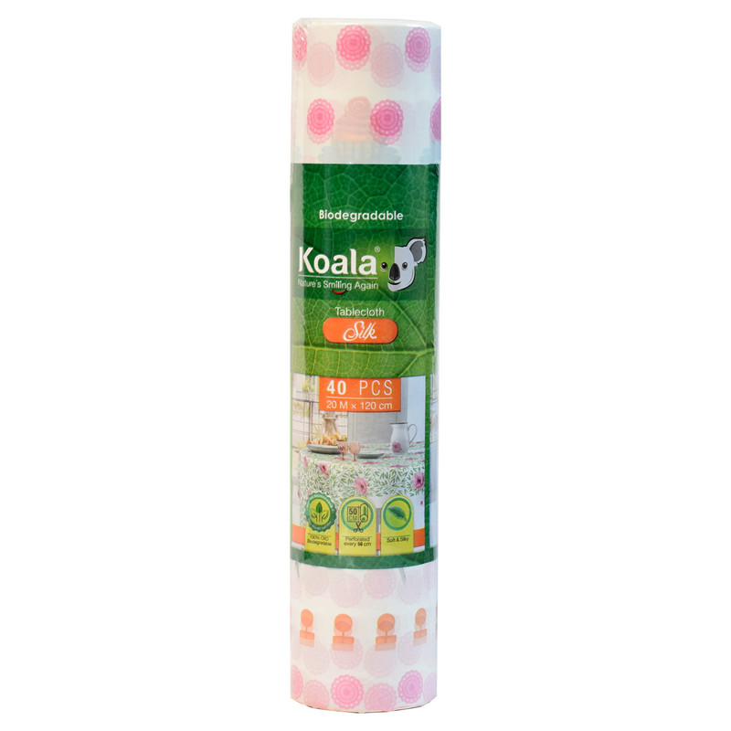 سفره یکبار مصرف کوالا مدل Silk طرح گلدان رول 20 متری