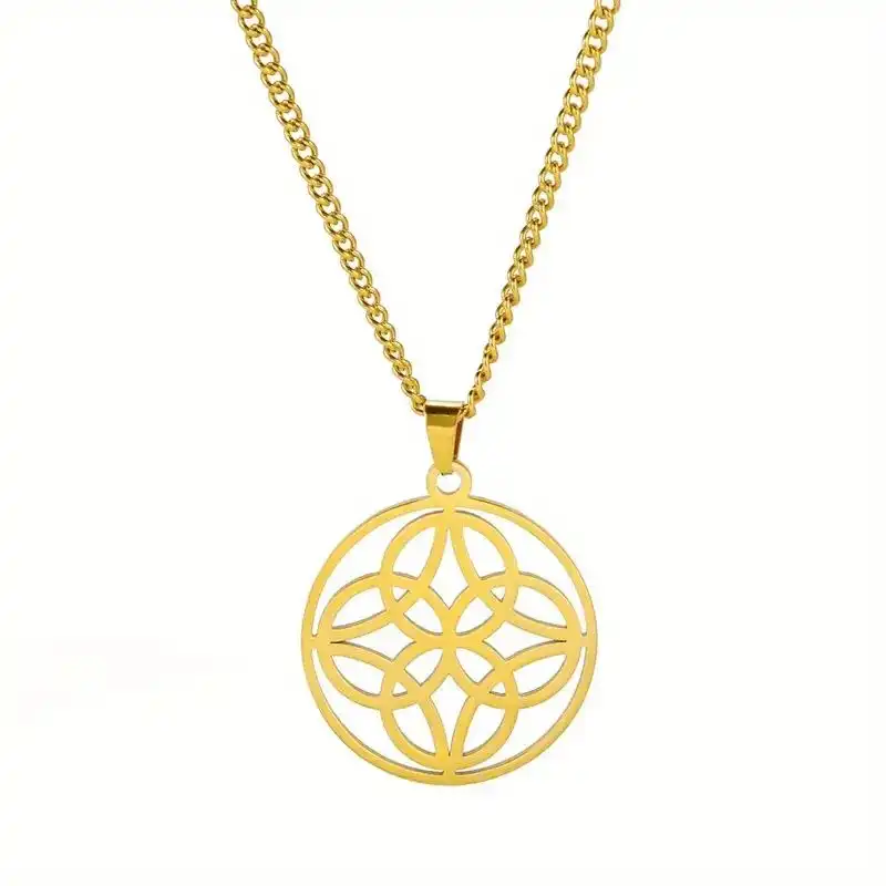 گردنبند طلا 18 عیار زنانه آرا مدل دایره سه بعدی