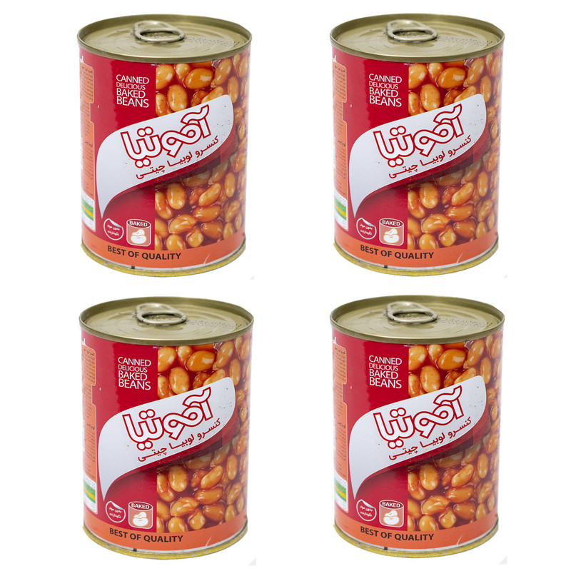 کنسرو لوبیا چیتی آموتیا - 400 گرم بسته 4 عددی