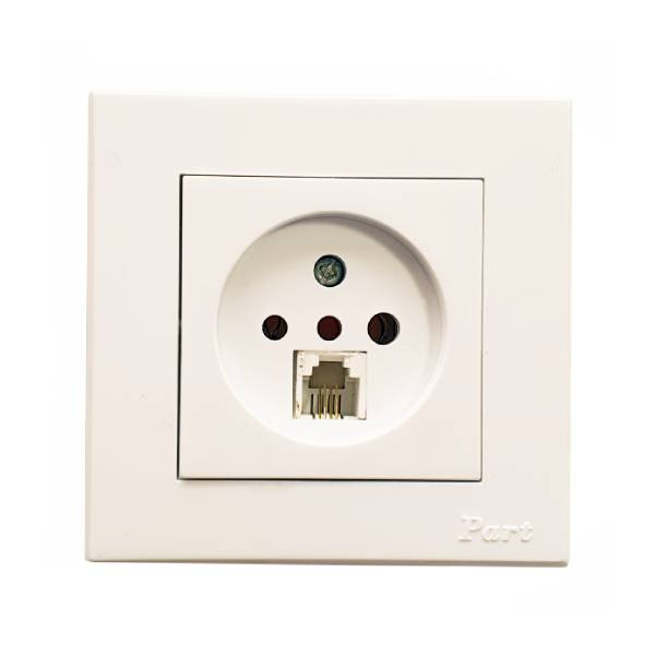 پریز تلفن پارت الکتریک مدل تابش کد 5183 بسته 5 عددی