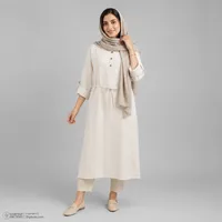 مانتو جلو بسته زیر زانو زنانه السانا مدل هایکا کد 2563 