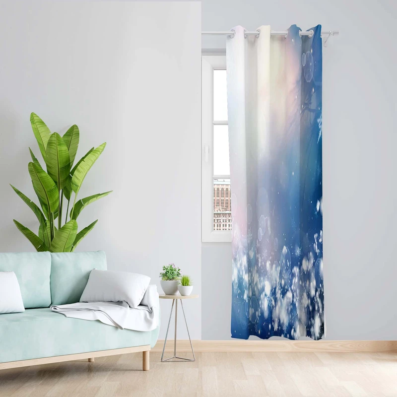 پرده طرح برف مدل مخمل پانچی کد 4966L z سایز 140x200 سانتی متر