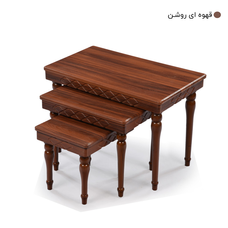 میز پذیرایی میز چوب مدل الماس مجموعه 4 عددی
