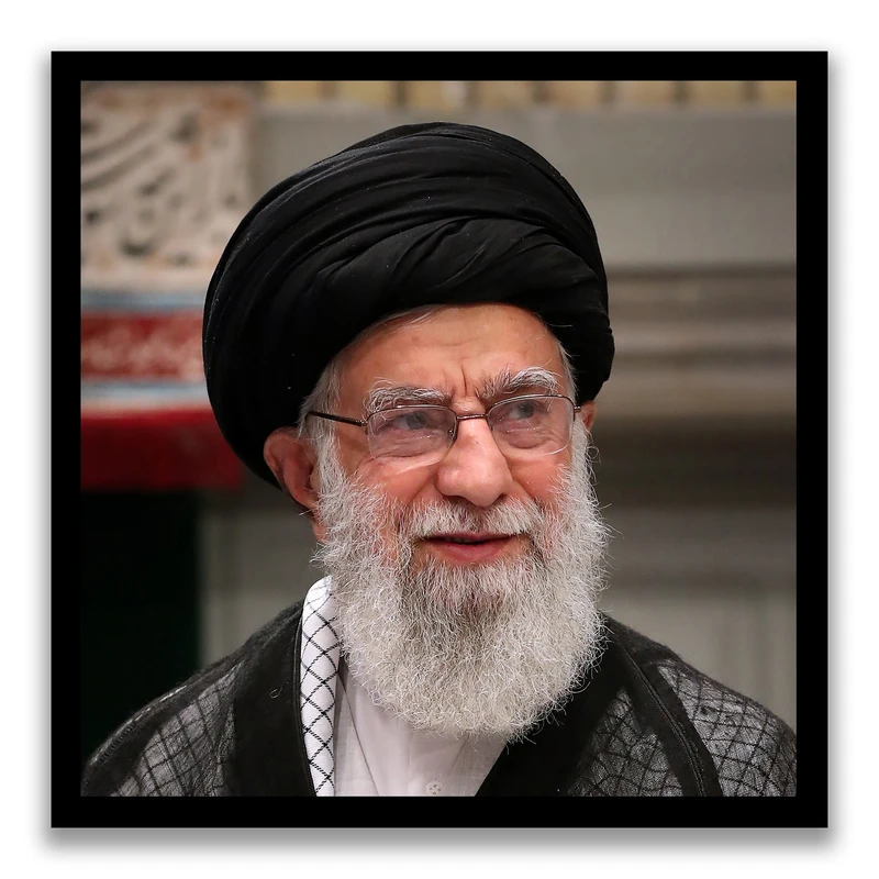 تابلو بکلیت طرح رهبر شهید آیت الله سید علی خامنه ای مدل s10529 فریم مشکی