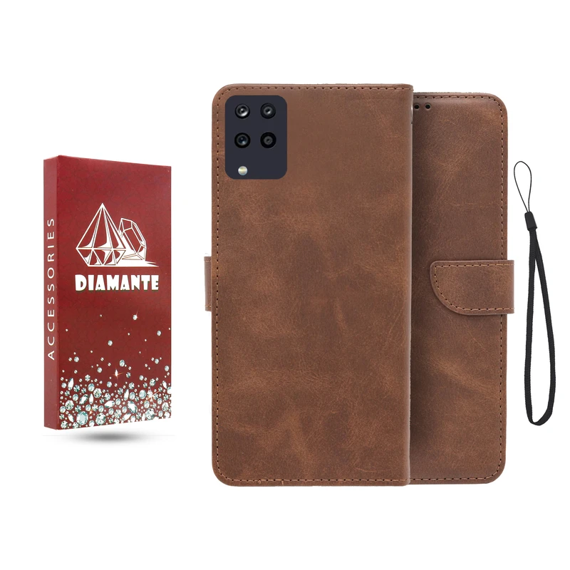 کیف کلاسوری دیامانته مدل جاکارتی بنددار مناسب برای گوشی موبایل سامسونگ Galaxy M62 به همراه بند آویز