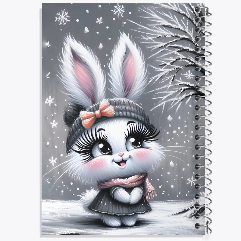 دفتر ژورنال نویسی 50 برگ خندالو مدل نقطه ای طرح خرگوش کیوت کد F7206