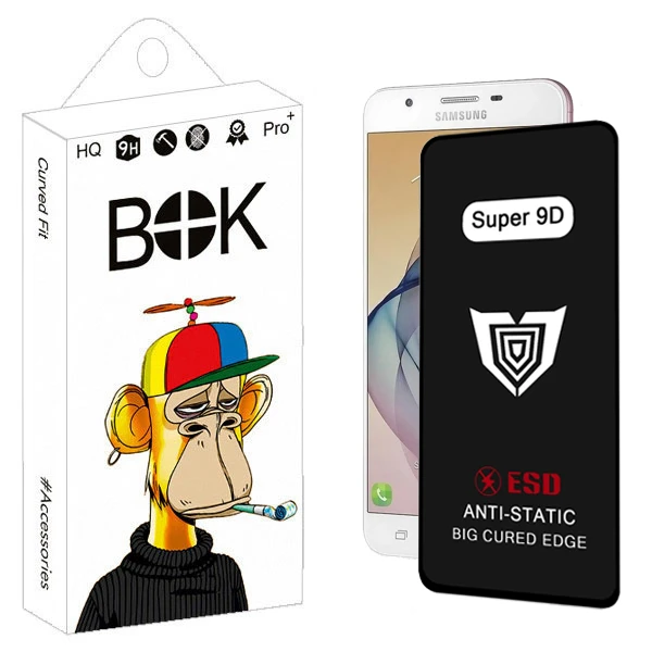 محافظ صفحه نمایش بوک مدل Super 9D Pro مناسب برای گوشی موبایل سامسونگ galaxy j7 prime
