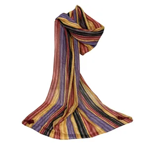 شال زنانه مدل نخی پیلیسه راه راه کد 2