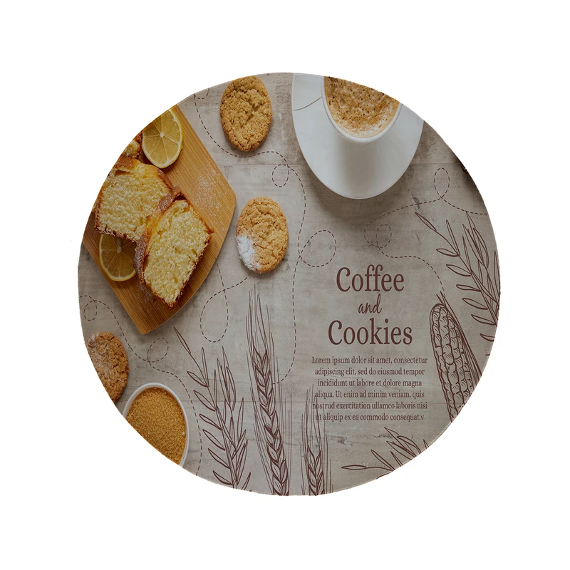  پادری مدل دایره طرح قهوه کد 8243 سایز 90 × 90 سانتی متر