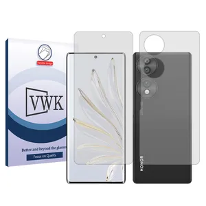 VWK Tough model transparent screen protector suitable for Honor 70 mobile phone along with the back protector